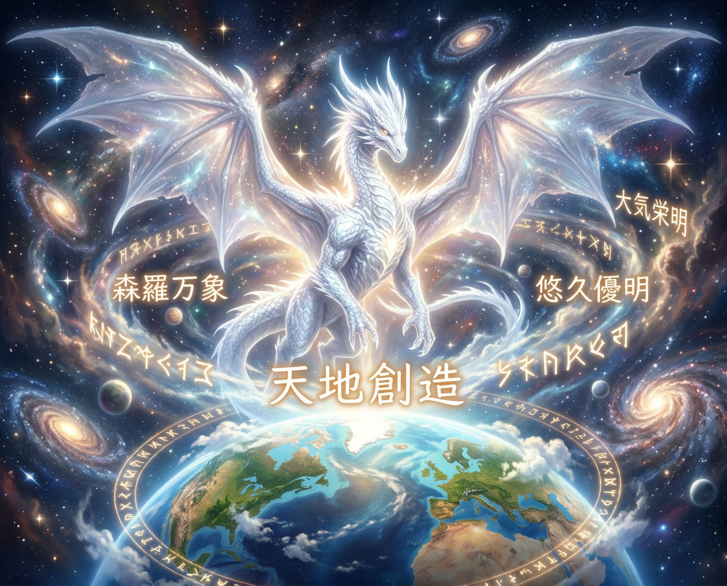 わたしのイメージする創造主：白いエンシェントドラゴン-0a