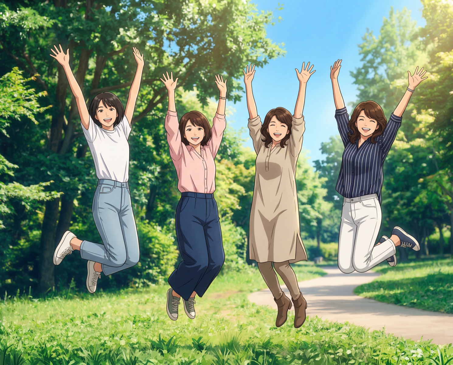 公園の芝生の上で-0a